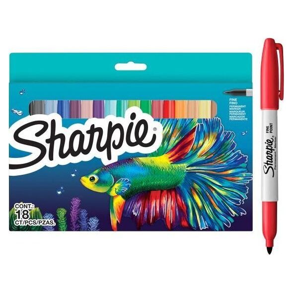Sharpie Sharpie Marker Permanentmarker Fine Big Pack "Fish" 6 Stück 13306219 3026982012302
