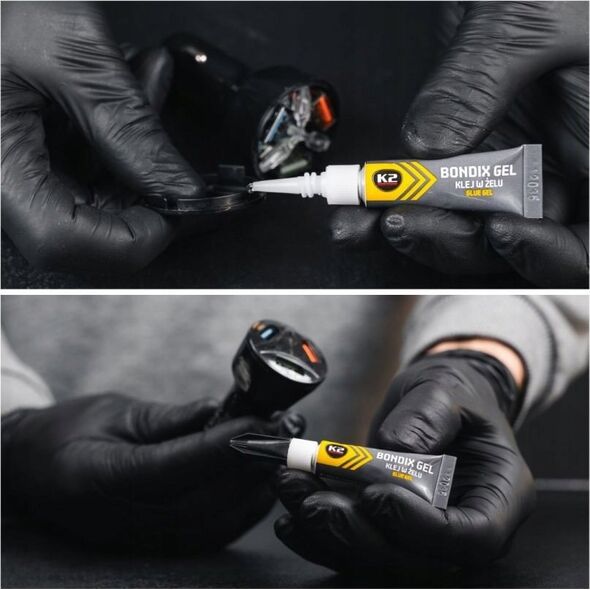 Wkłady klejowe K2 K2 KLEJ 15 SEKUNDOWY DO PLASTIKU DREWNA GUMY BONDIX GEL 3G 13307431 5906534021212