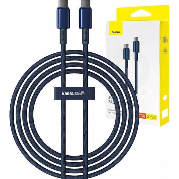 Kabel USB Baseus USB-C - USB-C 2 m Niebieski (P10319800321-04) 13307585 6932172655532