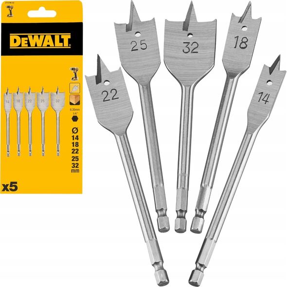 Wiertło Dewalt zestaw 5 szt wiertła płaskie 13315287 5054905299149