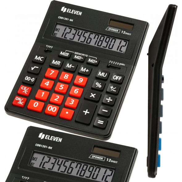 Kalkulator Eleven ELEVEN kalkulator biurowy czarny z pomarańczową klawiaturą numeryczną CDB1201BK-OR 13315765 5904966863431
