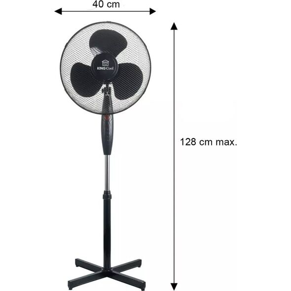 Klimatyzator KingHoff WENTYLATOR WIATRAK STOJĄCY PODŁOGOWY KINGCOOL KC-2125 czarny 13316110 5908287221253