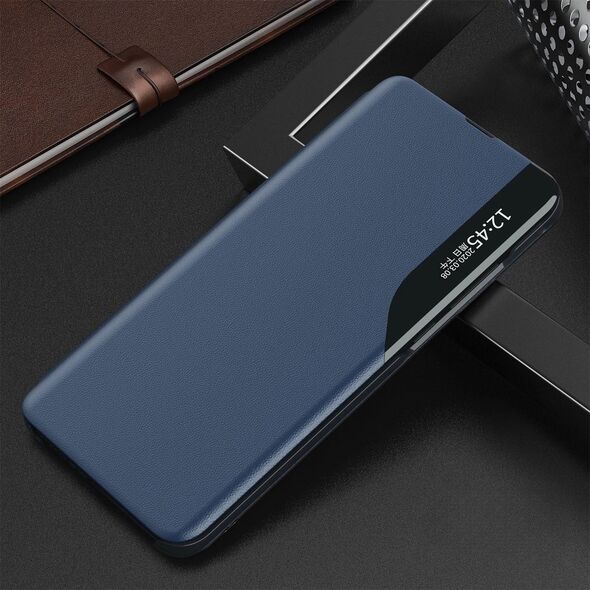 Hurtel Etui Eco Leather View Case do Samsung S24 Ultra z klapką - niebieskie 13319700 9145576284278