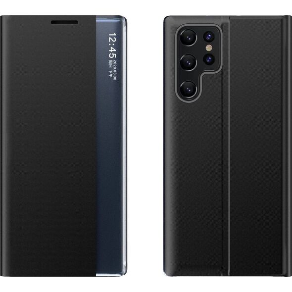 Hurtel Etui New Sleep View Case do Samsung S24 Ultra z klapką - czarne 13319711 9145576284360