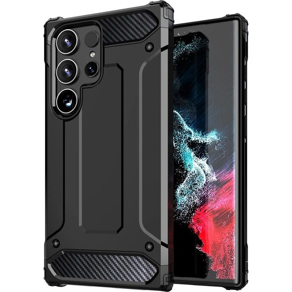 Hurtel Etui pancerne wzmacniane do Samsung Galaxy S24 Ultra Hybrid Armor czarne HURTEL 13320071 9145576284988