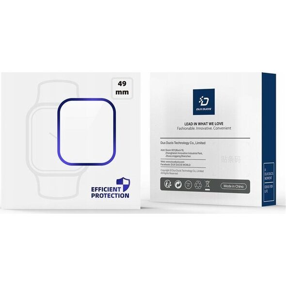 Dux Ducis DUX DUCIS szkło FLAS hartowane z ramką do Apple Watch Ultra / Ultra 2 49 mm srebrne 13320893 6934913025635