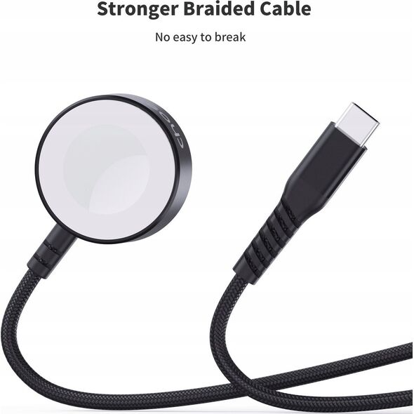 Choetech Ładowarka bezprzewodowa Choetech T319 MFI o mocy 5W, do Apple Watch + kabel USB-C - czarna 13321117 6932112102454