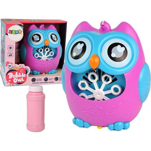 LeanToys Maszynka do Baniek Mydlanych Sowa Dźwięk Różowa 13321250 5905679072219