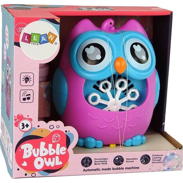 LeanToys Maszynka do Baniek Mydlanych Sowa Dźwięk Różowa 13321250 5905679072219