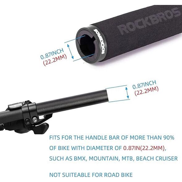 RockBros Uchwyty rowerowe Rockbros BT1001BKBK z gąbki na kierownicę - czarne 13326752 5907769314070