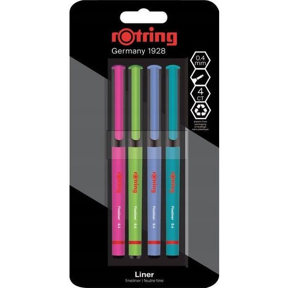 Rotring Rotring Fineliner-Feinfaserschreiber 0,4mm Fun Farben 4er Blister 13332660 3026981663314