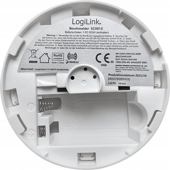 LogiLink LogiLink Rauchmelder austauschbare 9V Batterie    weiß 13332945 4052792065435