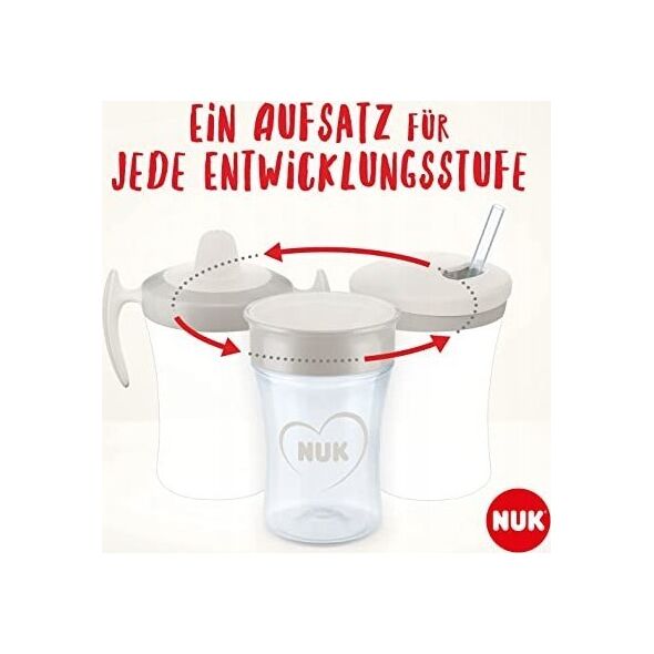 NUK NUK Trinklernset mit drei Trinkaufsätzen lila/rosa 13333852 4008600406204