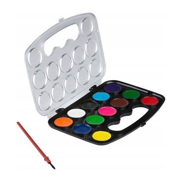 Topwrite Topwrite - Zestaw farb wodnych 12 kolorów + pędzelek 13335055 8711252158709