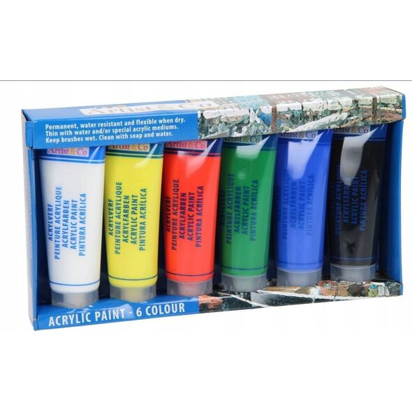 Artico Artico - Zestaw farb akrylowych w tubkach 75 ml 6 kolorów 13335058 8711252707952