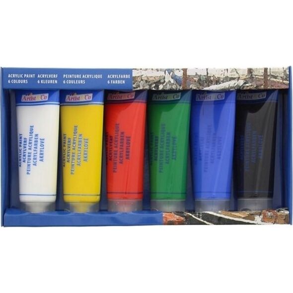 Artico Artico - Zestaw farb akrylowych w tubkach 75 ml 6 kolorów 13335058 8711252707952