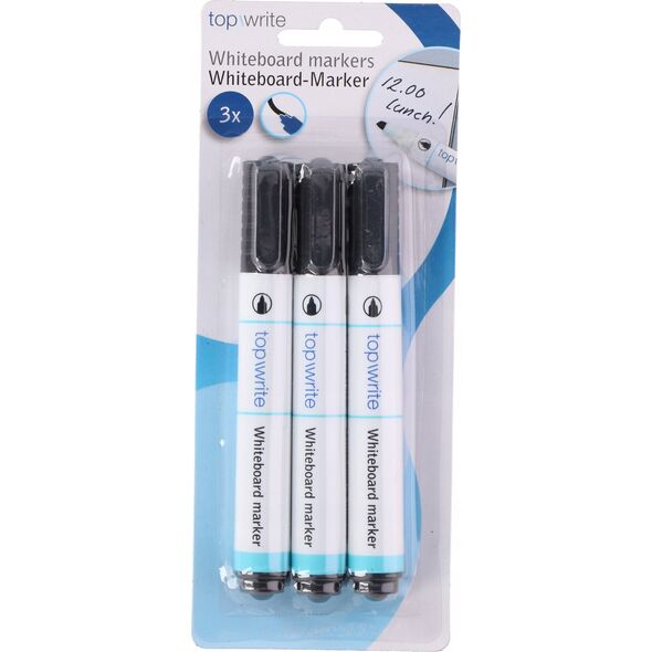Topwrite Topwrite - Marker do tablic suchościeralnych 3 szt. (czarny) 13335069 8711252452548
