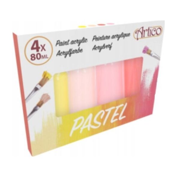 Artico Artico - Zestaw farb pastelowych akrylowych w tubkach 80 ml 4 kolory (Zestaw 1) 13335073 5904501202978