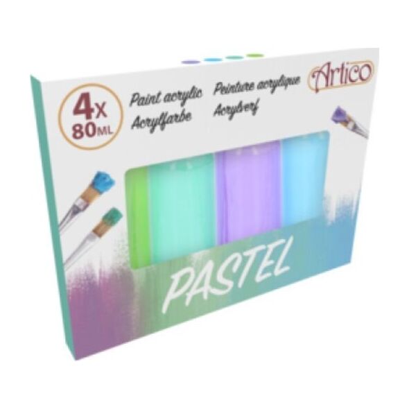 Artico Artico - Zestaw farb pastelowych akrylowych w tubkach 80 ml 4 kolory (Zestaw 2) 13335075 5904501202985