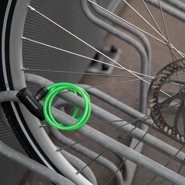Dunlop Dunlop - Zapięcie do roweru spiralne na klucz 90 cm (Zielony) 13335079 5904501203241