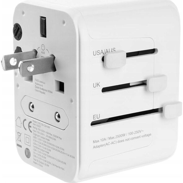 Ładowarka Fixed FIXED ładowarka / adapter podróżny 3xUSB-C/ 2xUSB-A 65W biały - Gwarancja bezpieczeństwa. Proste raty. Bezpłatna wysyłka od 170 zł. 13336181 8591680148981