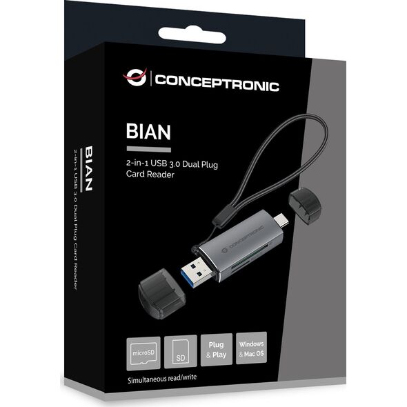 Czytnik Conceptronic CONCEPTRONIC Card Reader USB-C/USB-A -> Micro SD/TF       sw 13336624 4015867234358