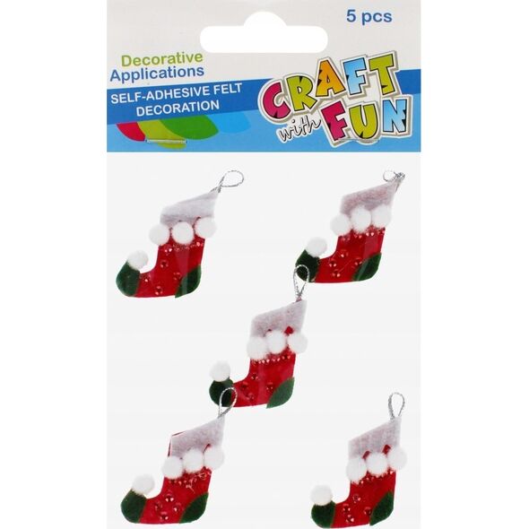Craft with Fun OZDOBA BN FILC SKARPETA SPRZYL 5SZT CF PBH12/144 13336631 5904335884487