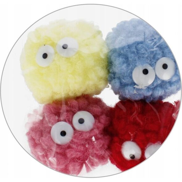 Craft with Fun OZDOBA DEK POMPON Z OCZAMI 4SZT 5CM MIX 12/144 13336635 5904335885798