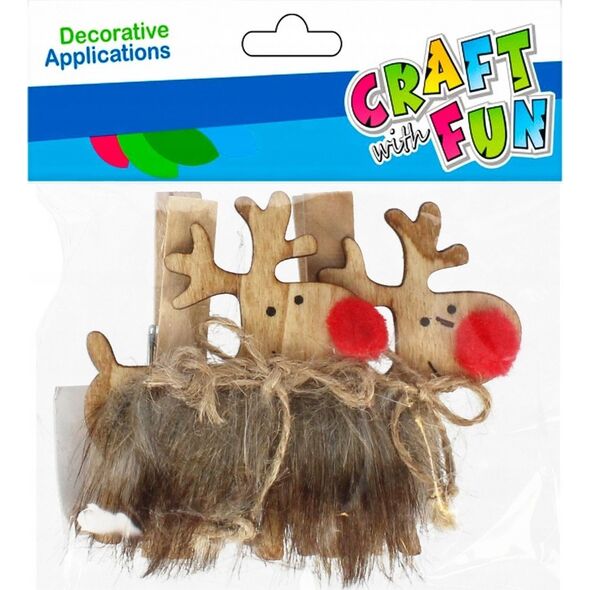 Craft with Fun OZDOBA BN KLAMERKI RENIFER 2SZT CF PBH 12/288 13337009 5904335883503