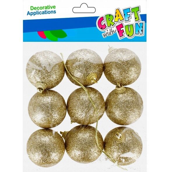 Craft with Fun OZDOBA DEK STYROP BOMBKA ZLOTO 51MM 9SZT 12/96 13337012 5904335883466