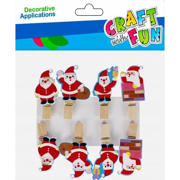 Craft with Fun OZDOBA BN KLAMERKI MIKOLAJ 8SZT CF PBH 12/288 13337015 5904335883343