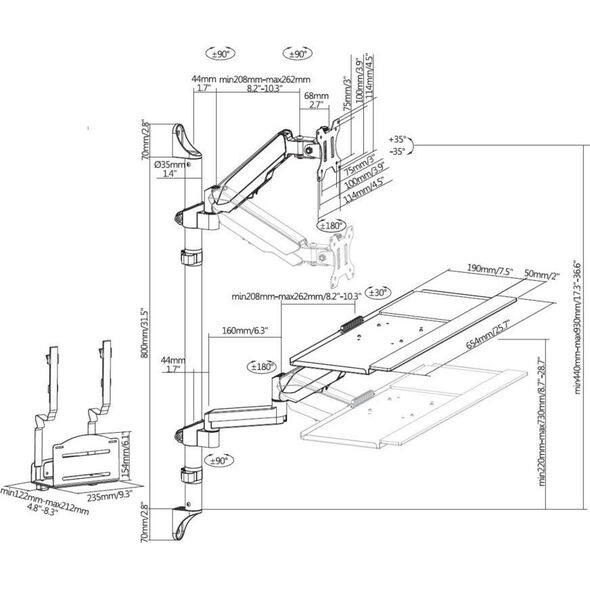 Equip Uchwyt ścienny na monitor 17" - 32" Workstation (650170) 13337674 4015867236253