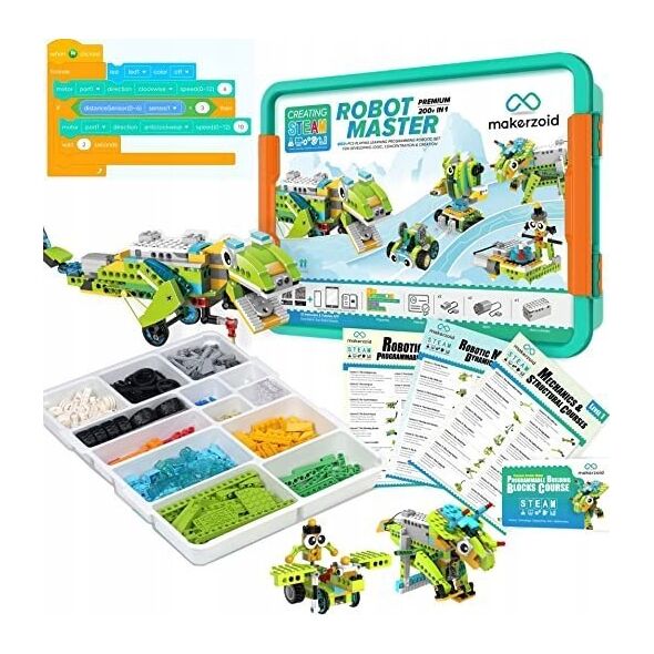Makerzoid Makerzoid Robot Master Premium - zestaw ponad 600 klocków egukacyjnych z możliwością kodowania - Gwarancja bezpieczeństwa. Proste raty. Bezpłatna wysyłka od 170 zł. 13337979 6974810050019