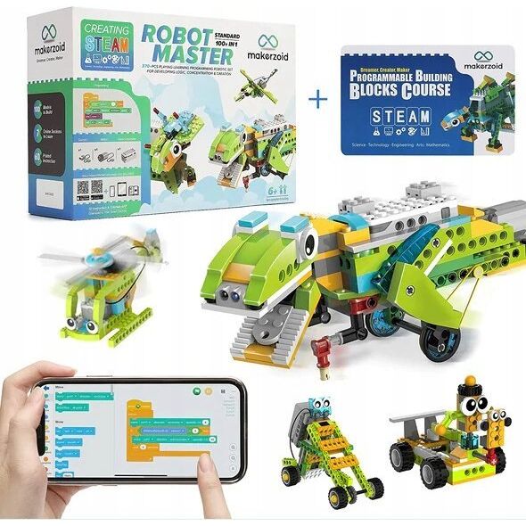 Makerzoid Makerzoid Robot Master Standard - zestaw ponad 370 klocków edukacyjnych z możliwością kodowania - Gwarancja bezpieczeństwa. Proste raty. Bezpłatna wysyłka od 170 zł. 13337983 6974810050002