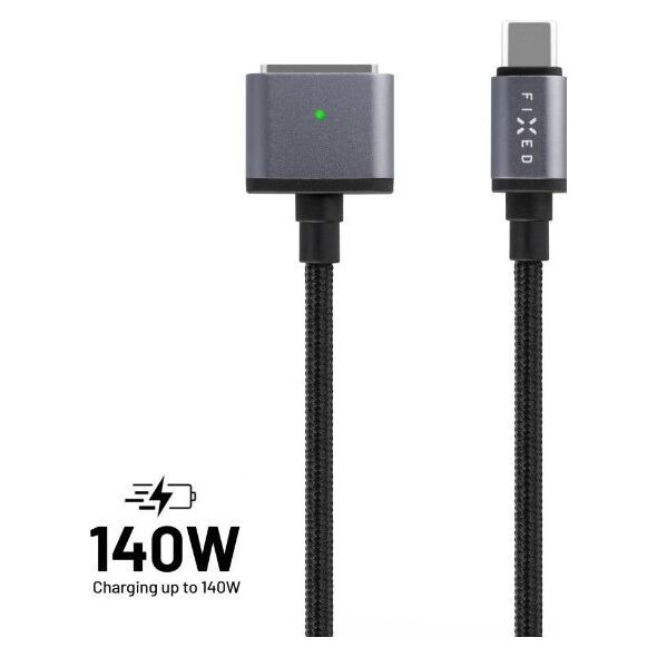Kabel USB Fixed Kabel do ładowania w oplocie FIXED USB-C/MagSafe 3, 2m, 140W szary - Gwarancja bezpieczeństwa. Proste raty. Bezpłatna wysyłka od 170 zł. 13338741 8591680161041