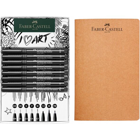 Faber-Castell FABER-CASTELL Set Pitt Artist Pen + Sketchbook 13338790 4005402671021