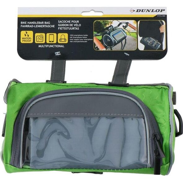 Dunlop Dunlop - Torba / sakwa rowerowa na kierownicę z kieszonką na smartfon (zielony) 13339434 5904501204286
