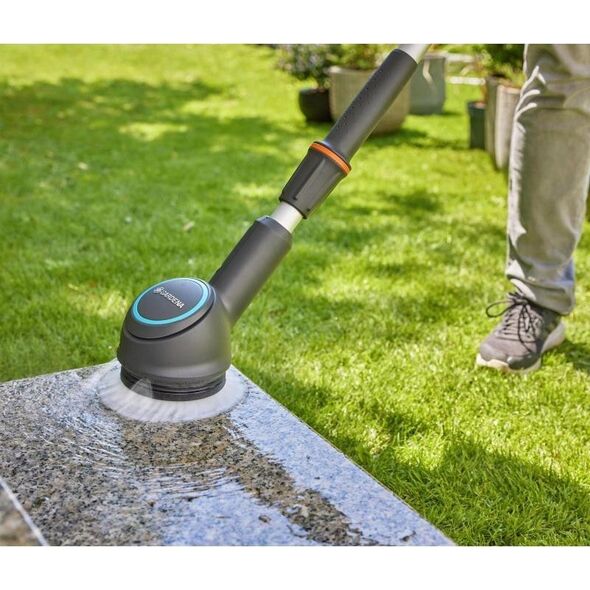 Gardena GARDENA cordless multi-cleaner AquaBrush Compact 18V P4A solo, hard floor cleaner (grey/turquoise, without battery and charger, POWER FOR ALL ALLIANCE) 13339681 4066407502727