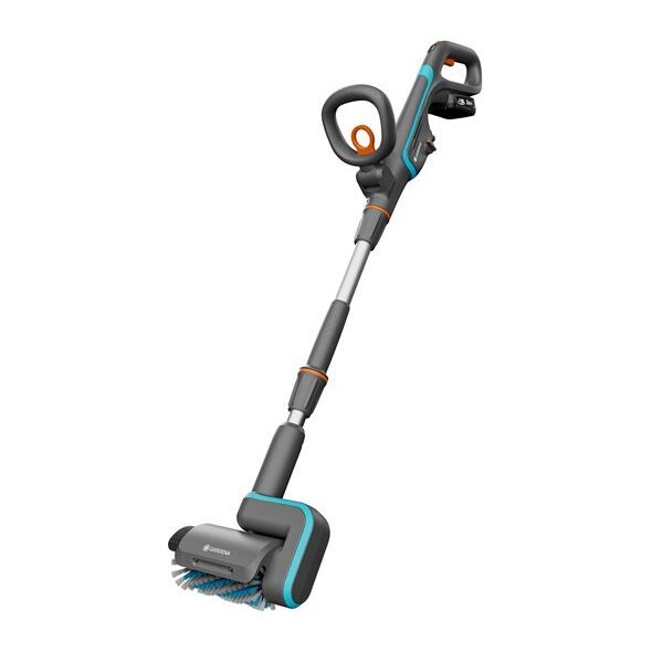 Gardena GARDENA cordless multi-cleaner AquaBrush Patio 18V P4A, hard floor cleaner (grey/turquoise, Li-Ion battery 2.5Ah P4A, POWER FOR ALL ALLIANCE) 13339682 4066407502734
