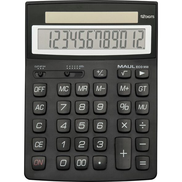 Kalkulator Maul MAUL Taschenrechner ECO 950, 12 Stellen schwarz 13341382 4002390092524