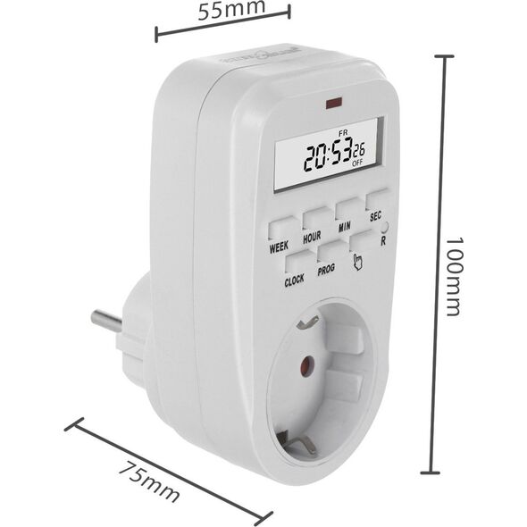 GreenBlue Włącznik czasowy - timer cyfrowy GreenBlue,  max. obciążenie 16A, IP20, GB362 F 13341475 5902211133889