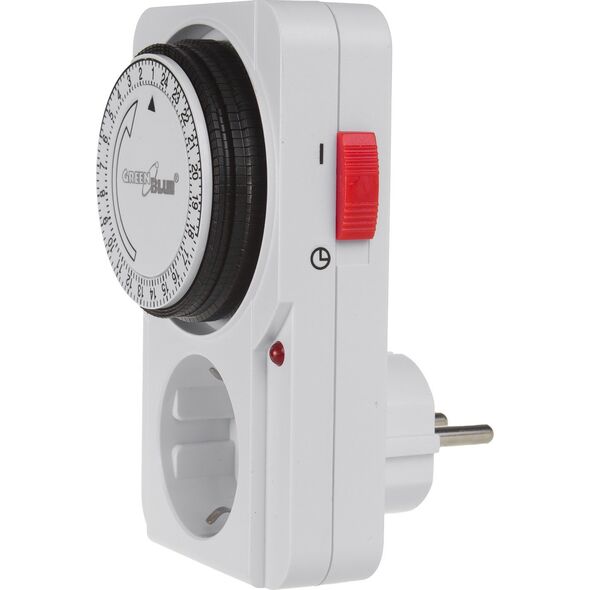 GreenBlue Włącznik czasowy - timer mechaniczny GreenBlue, 48 programów, max. obciążenie 16A, IP20, GB360 F 13341480 5902211133858