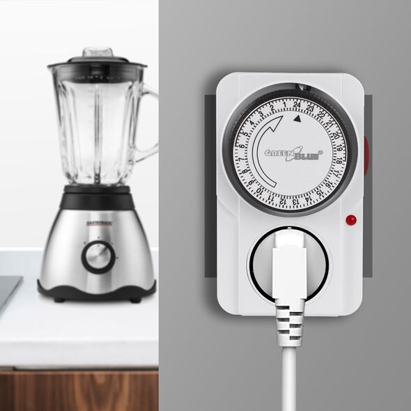 GreenBlue Włącznik czasowy - timer mechaniczny GreenBlue, 48 programów, max. obciążenie 16A, IP20, GB360 F 13341480 5902211133858