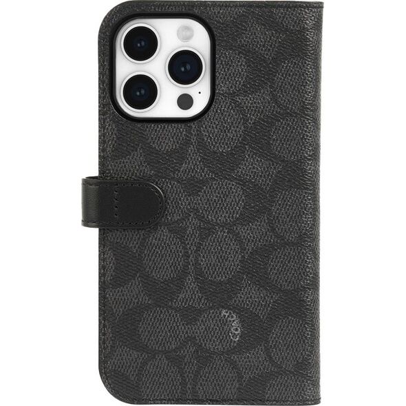 Coach Coach Folio Signature C Case - Etui 2w1 z klapką iPhone 15 Pro (Charcoal) 13341945 840171734041