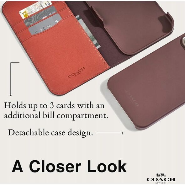Coach Coach Folio Signature C Case - Etui 2w1 z klapką iPhone 15 Pro (Tan) 13341954 840171734034