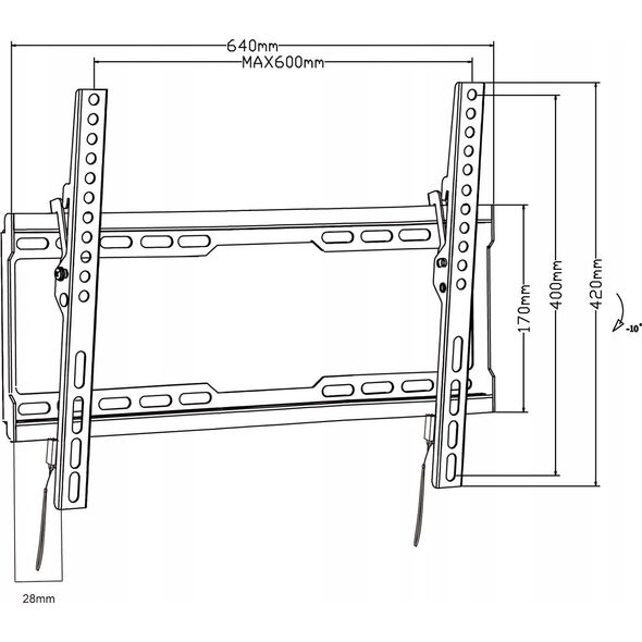 Maclean Uchwyt do TV Maclean, max VESA 600x400, 32-80", 45kg, reg. odchylenia +0°~-10°, MC-413 13342379 5902211134008