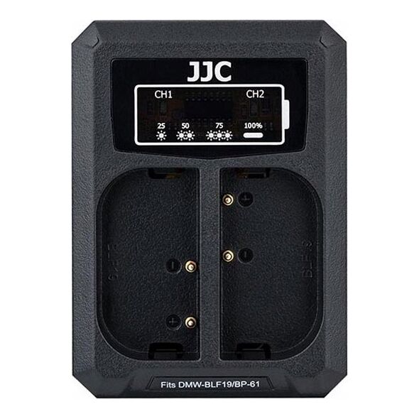 Ładowarka do aparatu JJC Ładowarka dwukanałowa JJC DCH-BLF19E do akumulatorów DMW-BLF19E 13355960 6950291562616
