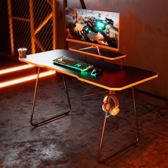 Biurko NanoRS Biurko gamingowe z półką na monitor NanoRS, 50kg max, wysokość 850mm, czarne, RS170 13390370 5902211131496