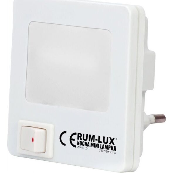Lampka wtykowa do gniazdka Rum-Lux Lampka kwadrat LED biała LN-03 LED 13401412 5905003006279