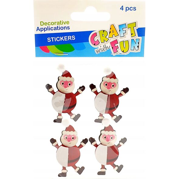 Craft with Fun OZDOBA BN NAKLEJKI MIKOLAJEK HARM 4SZT CF 12/144 13401796 5908275175681